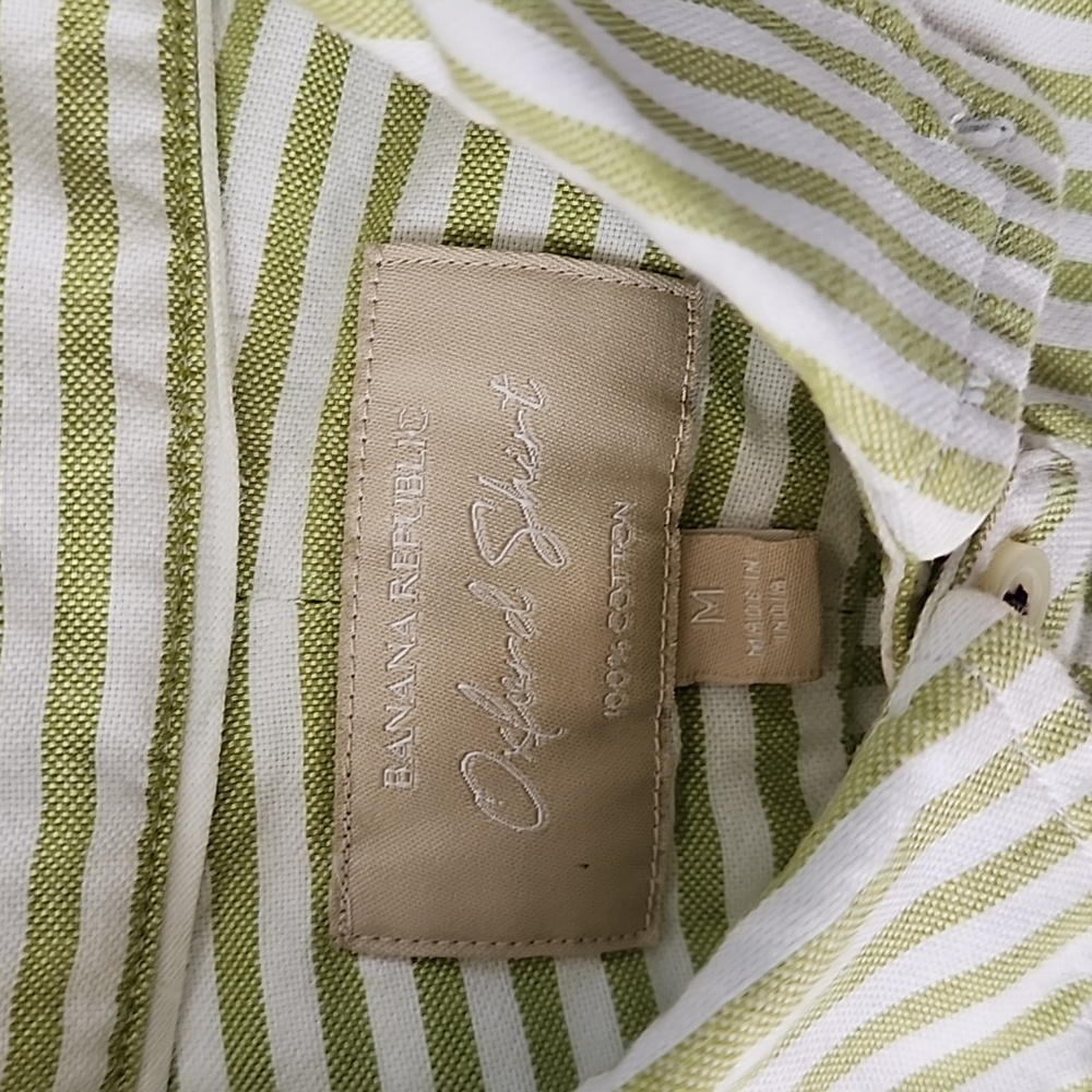 Banana Republic Green White Stripe  Shirt - Picture 5 of 7